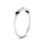 Load image into Gallery viewer, half-carat-bezel-set-5-round-black-diamond-wedding-ring-in-FD10558B-0.10CTGBLACK-NL-WG
