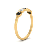 Load image into Gallery viewer, half-carat-bezel-set-5-round-black-diamond-wedding-ring-in-FD10558B-0.10CTGBLACK-NL-YG
