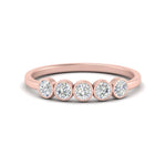 Load image into Gallery viewer, half-carat-bezel-set-5-round-diamond-wedding-ring-in-FD10558B-0.10CT-NL-RG

