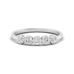 Load image into Gallery viewer, half-carat-bezel-set-5-round-diamond-wedding-ring-in-FD10558B-0.10CT-NL-WG
