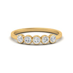 Load image into Gallery viewer, half-carat-bezel-set-5-round-diamond-wedding-ring-in-FD10558B-0.10CT-NL-YG
