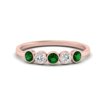 Load image into Gallery viewer, half-carat-bezel-set-5-round-emerald-wedding-ring-in-FD10558B-0.10CTGEMGR-NL-RG
