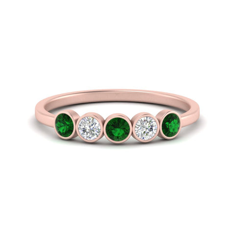 half-carat-bezel-set-5-round-emerald-wedding-ring-in-rose-gold-FD10558B-0.10CTGEMGR-NL-RG.jpg?v=1757070460