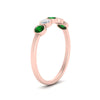 Load image into Gallery viewer, half-carat-bezel-set-5-round-emerald-wedding-ring-in-rose-gold-FD10558B-0.10CTGEMGRANGLE2-NL-RG.jpg?v=1757070460