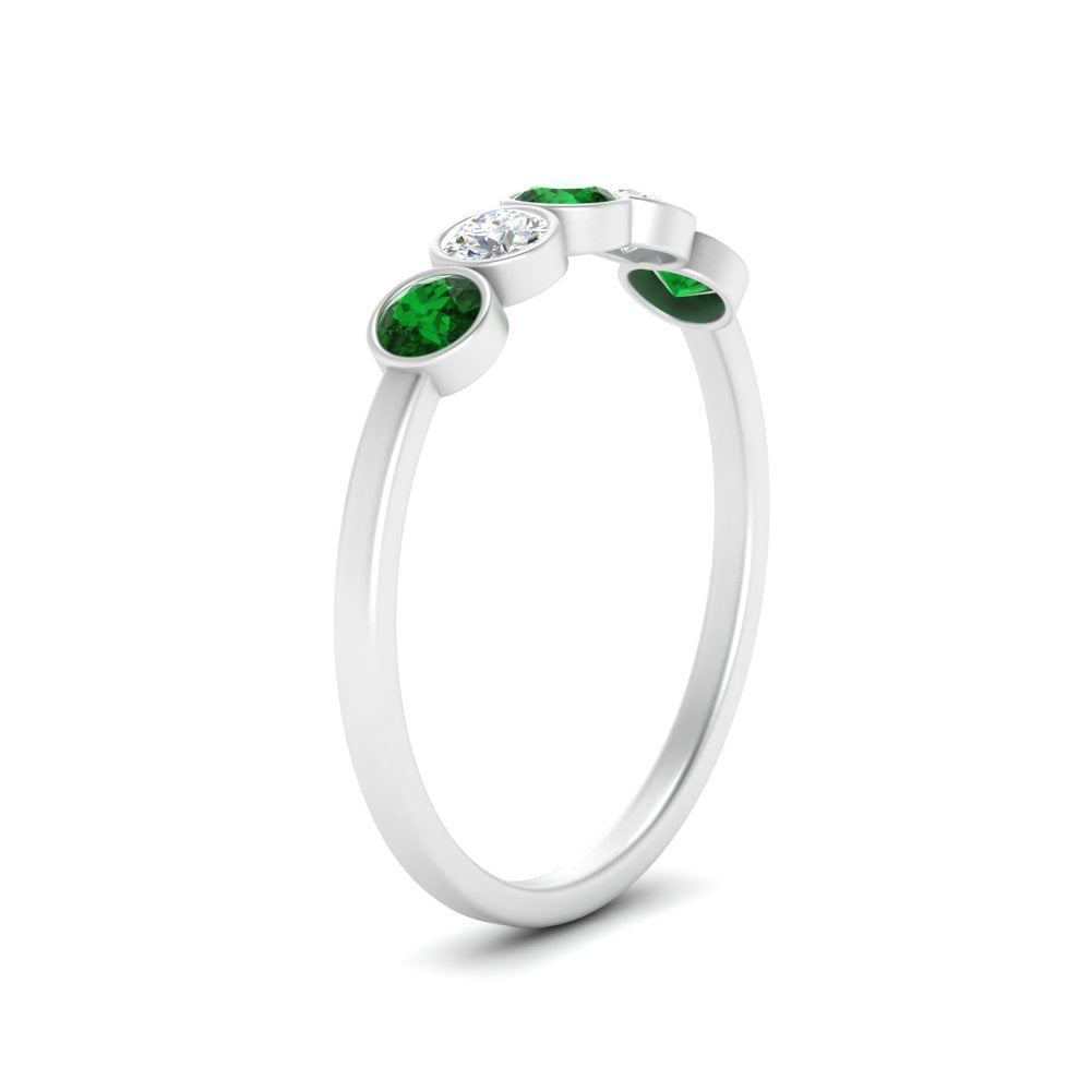 half-carat-bezel-set-5-round-emerald-wedding-ring-in-FD10558B-0.10CTGEMGR-NL-WG