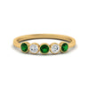 Load image into Gallery viewer, half-carat-bezel-set-5-round-emerald-wedding-ring-in-yellow-gold-FD10558B-0.10CTGEMGR-NL-YG.jpg?v=1757070462