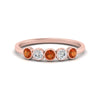Load image into Gallery viewer, half-carat-bezel-set-5-round-orange-sapphire-wedding-ring-in-rose-gold-FD10558B-0.10CTGSAOR-NL-RG.jpg?v=1757070459