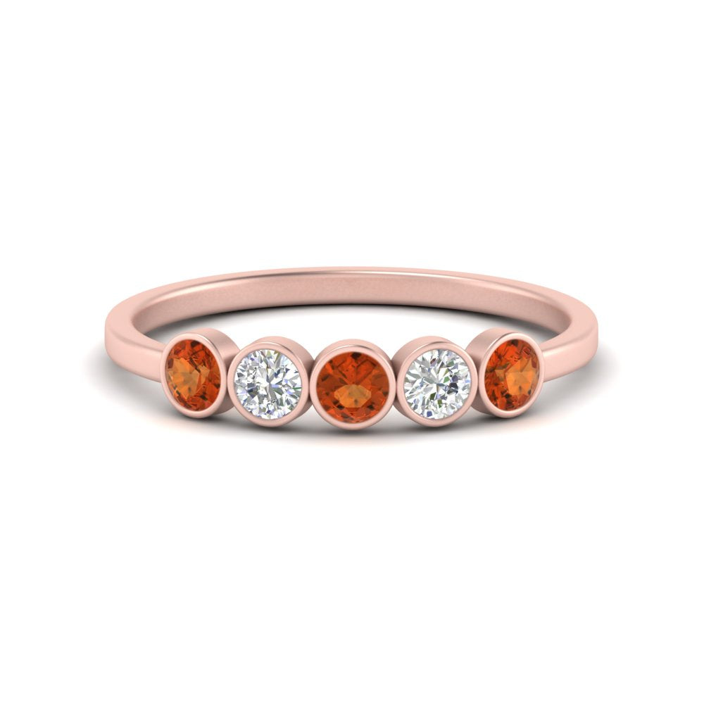 half-carat-bezel-set-5-round-orange-sapphire-wedding-ring-in-FD10558B-0.10CTGSAOR-NL-RG