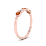 Load image into Gallery viewer, half-carat-bezel-set-5-round-orange-sapphire-wedding-ring-in-FD10558B-0.10CTGSAOR-NL-RG
