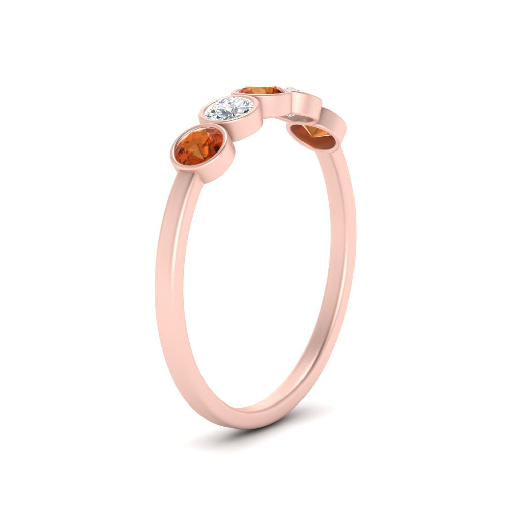 half-carat-bezel-set-5-round-orange-sapphire-wedding-ring-in-FD10558B-0.10CTGSAOR-NL-RG