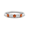 Load image into Gallery viewer, half-carat-bezel-set-5-round-orange-sapphire-wedding-ring-in-white-gold-FD10558B-0.10CTGSAOR-NL-WG.jpg?v=1757070461