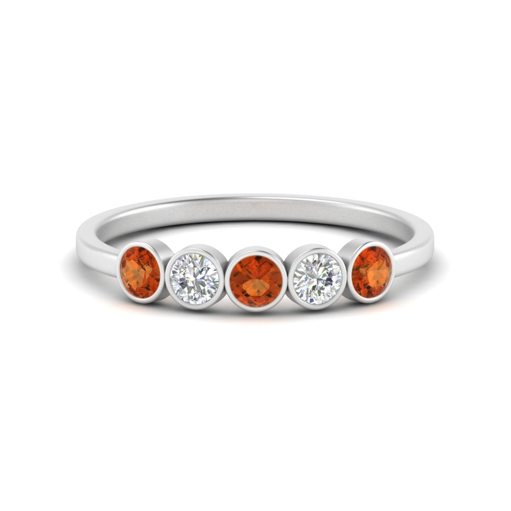 half-carat-bezel-set-5-round-orange-sapphire-wedding-ring-in-FD10558B-0.10CTGSAOR-NL-WG