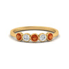 Load image into Gallery viewer, half-carat-bezel-set-5-round-orange-sapphire-wedding-ring-in-yellow-gold-FD10558B-0.10CTGSAOR-NL-YG.jpg?v=1757070462