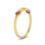 Load image into Gallery viewer, half-carat-bezel-set-5-round-orange-sapphire-wedding-ring-in-FD10558B-0.10CTGSAOR-NL-YG
