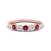 Load image into Gallery viewer, half-carat-bezel-set-5-round-pink-sapphire-wedding-ring-in-rose-gold-FD10558B-0.10CTGSADRPI-NL-RG.jpg?v=1757070459