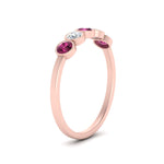 Load image into Gallery viewer, half-carat-bezel-set-5-round-pink-sapphire-wedding-ring-in-FD10558B-0.10CTGSADRPI-NL-RG
