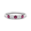 Load image into Gallery viewer, half-carat-bezel-set-5-round-pink-sapphire-wedding-ring-in-white-gold-FD10558B-0.10CTGSADRPI-NL-WG.jpg?v=1757070460