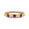 Load image into Gallery viewer, half-carat-bezel-set-5-round-pink-sapphire-wedding-ring-in-yellow-gold-FD10558B-0.10CTGSADRPI-NL-YG.jpg?v=1757070462