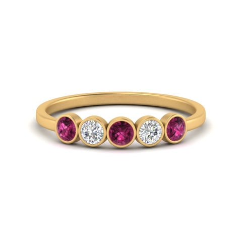 half-carat-bezel-set-5-round-pink-sapphire-wedding-ring-in-yellow-gold-FD10558B-0.10CTGSADRPI-NL-YG.jpg?v=1757070462