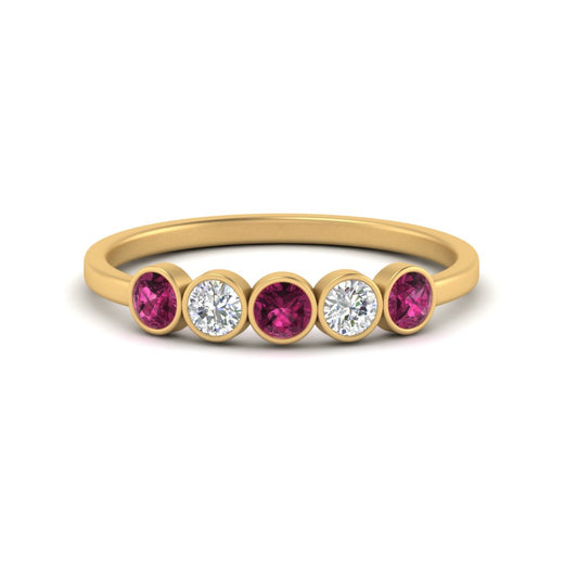half-carat-bezel-set-5-round-pink-sapphire-wedding-ring-in-yellow-gold-FD10558B-0.10CTGSADRPI-NL-YG.jpg?v=1757070462