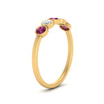 Load image into Gallery viewer, half-carat-bezel-set-5-round-pink-sapphire-wedding-ring-in-FD10558B-0.10CTGSADRPI-NL-YG

