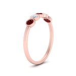 Load image into Gallery viewer, half-carat-bezel-set-5-round-ruby-wedding-ring-in-FD10558B-0.10CTGRUDR-NL-RG
