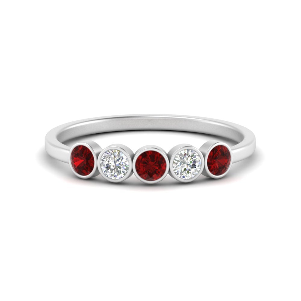 half-carat-bezel-set-5-round-ruby-wedding-ring-in-FD10558B-0.10CTGRUDR-NL-WG