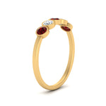 Load image into Gallery viewer, half-carat-bezel-set-5-round-ruby-wedding-ring-in-FD10558B-0.10CTGRUDR-NL-YG
