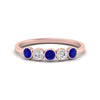 Load image into Gallery viewer, half-carat-bezel-set-5-round-sapphire-wedding-ring-in-rose-gold-FD10558B-0.10CTGSABL-NL-RG.jpg?v=1757070459