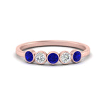 Load image into Gallery viewer, half-carat-bezel-set-5-round-sapphire-wedding-ring-in-FD10558B-0.10CTGSABL-NL-RG
