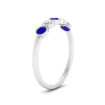 Load image into Gallery viewer, half-carat-bezel-set-5-round-sapphire-wedding-ring-in-FD10558B-0.10CTGSABL-NL-WG
