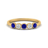 Load image into Gallery viewer, half-carat-bezel-set-5-round-sapphire-wedding-ring-in-yellow-gold-FD10558B-0.10CTGSABL-NL-YG.jpg?v=1757070461