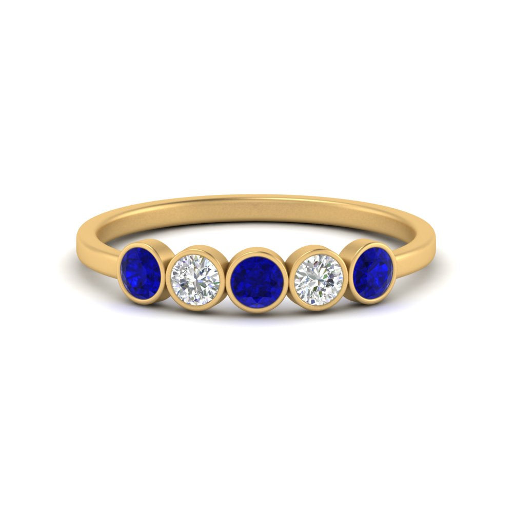 half-carat-bezel-set-5-round-sapphire-wedding-ring-in-FD10558B-0.10CTGSABL-NL-YG