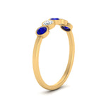 Load image into Gallery viewer, half-carat-bezel-set-5-round-sapphire-wedding-ring-in-FD10558B-0.10CTGSABL-NL-YG
