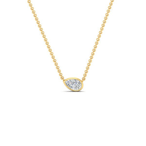 Half Carat Bezel Set Pear Shape Angular Pendant