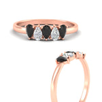 Load image into Gallery viewer, half-carat-black-diamond-teardrop-5-stone-wedding-band-in-rose-gold-fdwb8008peblackangle3-0.50ct-nl-rg.jpg