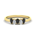 Load image into Gallery viewer, half-carat-black-diamond-teardrop-5-stone-wedding-band-in-yellow-gold-fdwb8008peblacksleep-0.50ct-nl-yg.jpg