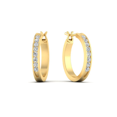 Half Carat Channel Set Hoop Earring