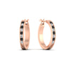 Load image into Gallery viewer, half-carat-channel-set-diamond-hoop-earring-with-black-diamond-in-rose-gold-fdear3970gblackangle1-nl-rg