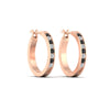 Load image into Gallery viewer, half-carat-channel-set-diamond-hoop-earring-with-black-diamond-in-rose-gold-fdear3970gblackangle3-nl-rg