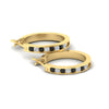 Load image into Gallery viewer, half-carat-channel-set-diamond-hoop-earring-with-black-diamond-in-yellow-gold-fdear3970gblack-nl-yg