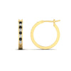 Load image into Gallery viewer, half-carat-channel-set-diamond-hoop-earring-with-black-diamond-in-yellow-gold-fdear3970gblackangle2-nl-yg