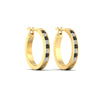 Load image into Gallery viewer, half-carat-channel-set-diamond-hoop-earring-with-black-diamond-in-yellow-gold-fdear3970gblackangle3-nl-yg
