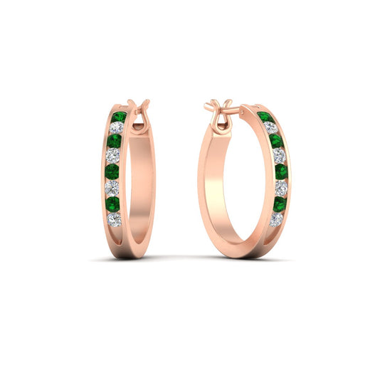 half-carat-channel-set-diamond-hoop-earring-with-emerald-in-rose-gold-fdear3970gemgrangle1-nl-rg