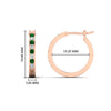 Load image into Gallery viewer, half-carat-channel-set-diamond-hoop-earring-with-emerald-in-rose-gold-fdear3970gemgrangle2-nl-rg-hw