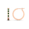Load image into Gallery viewer, half-carat-channel-set-diamond-hoop-earring-with-emerald-in-rose-gold-fdear3970gemgrangle2-nl-rg