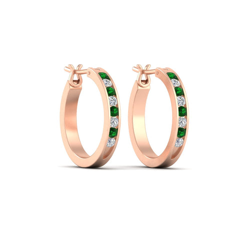 half-carat-channel-set-diamond-hoop-earring-with-emerald-in-rose-gold-fdear3970gemgrangle3-nl-rg