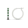Load image into Gallery viewer, half-carat-channel-set-diamond-hoop-earring-with-emerald-in-white-gold-fdear3970gemgrangle2-nl-wg