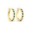 Load image into Gallery viewer, half-carat-channel-set-diamond-hoop-earring-with-emerald-in-yellow-gold-fdear3970gemgrangle3-nl-yg