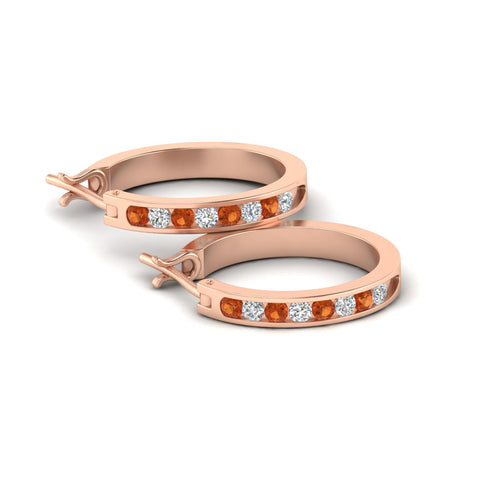 half-carat-channel-set-diamond-hoop-earring-with-orange-sapphire-in-rose-gold-fdear3970gsaor-nl-rg